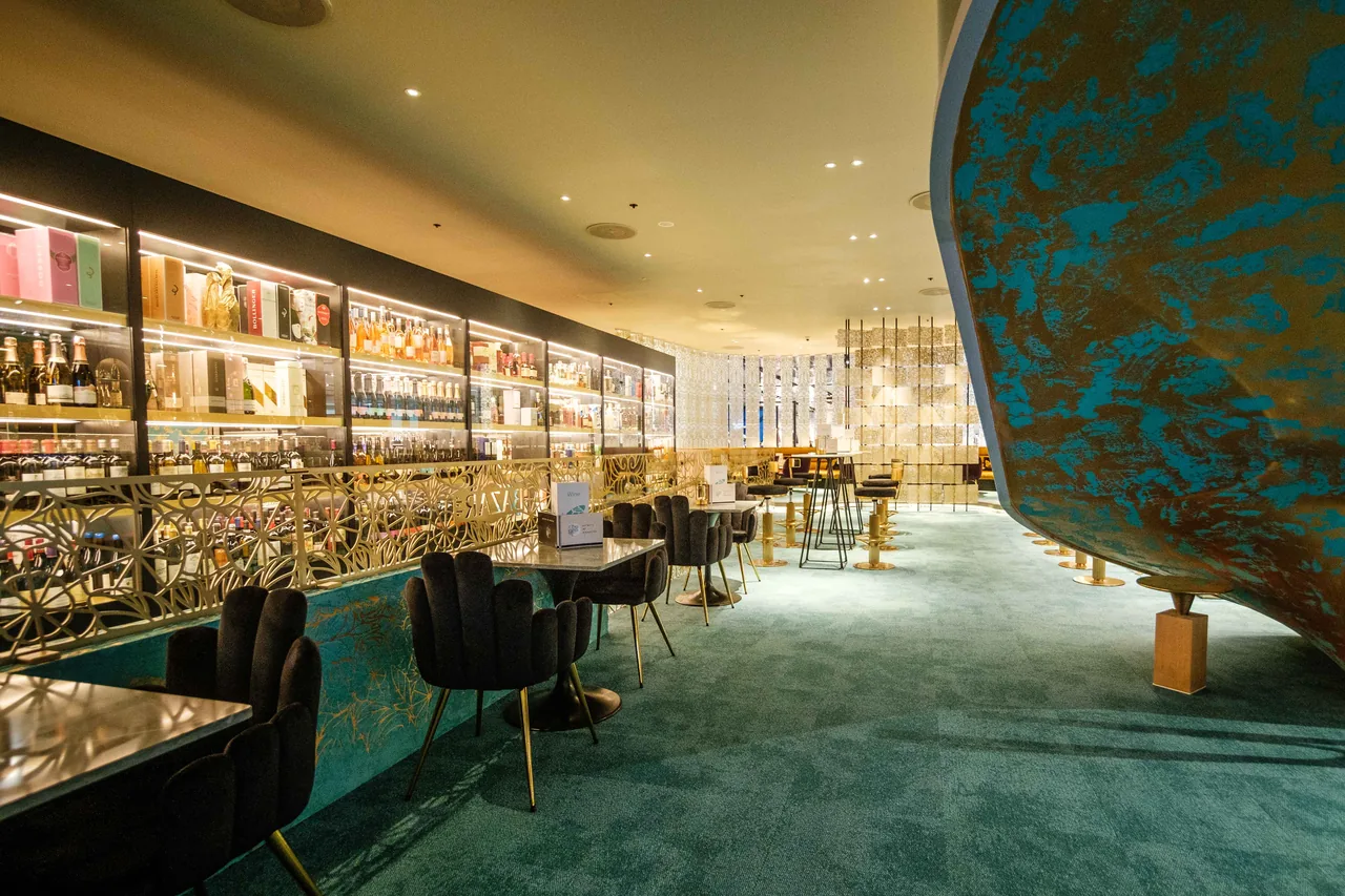 A completed retail interior with services concealed in the ceiling